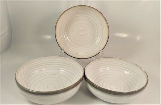 Set Of 3 Pfaltzgraff Everyday Aspen 6 " Coupe Soup/cereal Bowls