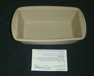 Pampered Chef Stoneware Family Heritage 5 " X 9 " Bread Baking Meat Loaf Dish 1417