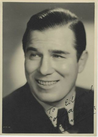 Vintage Portrait Photograph Signed By Actor Nat Pendleton