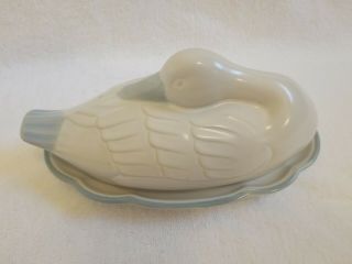 Noritake Stoneware Duck Covered 1/4 lb Butter Dish Centennial White and Blue 3