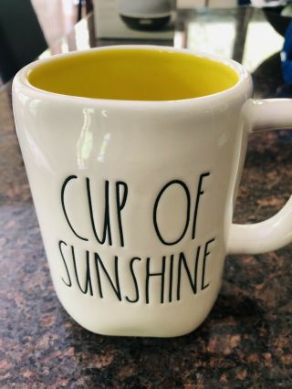 Rae Dunn Ll Cup Of Sunshine Mug With Yellow Interior Coffee Mug