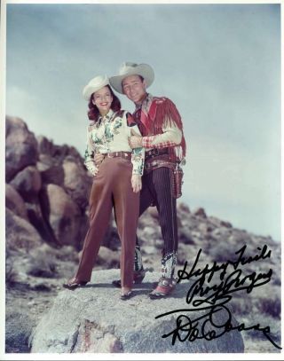 Roy Rogers / Dale Evans Autographed Signed 8x10 Photo (over Texas) Reprint