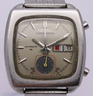 Vintage 1972 Seiko Monaco Steel Automatic Chronograph 7016 - 5000 = Needs Tlc =