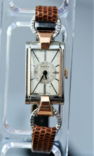 1920s Art Deco Rolex Extra Prima 18k Gold And Ss Ladies Watch