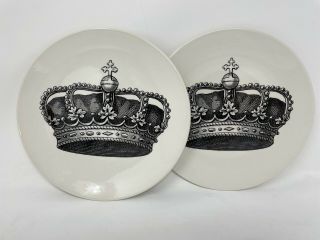 Royal Stafford White Ivory Porcelain With Black Crown Dinner Plate,  England