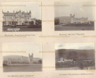 Old Photographs Balmoral Castle Etc Scotland Vintage Album Page C.  1900