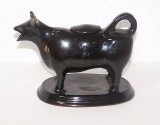 Staffordshire Black Cow Creamer With Lid Jack Field