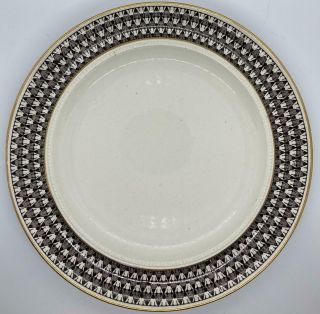 1869 Staffordshire Plate By Brown,  Westhead & Moore; " Pencil Point " Black Band