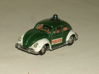 Vintage Corgi Diecast 1:43 No.  492 Volkswagen Beetle German Police Car Polizei