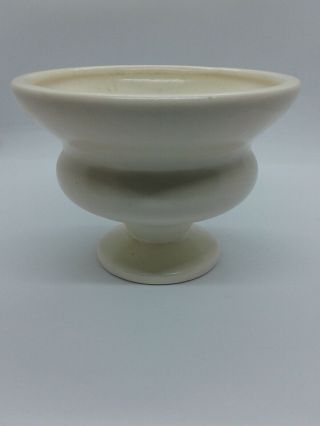 Vintage Haeger Pottery Ivory Cream Pedestal Vase Planter USA 3947 2