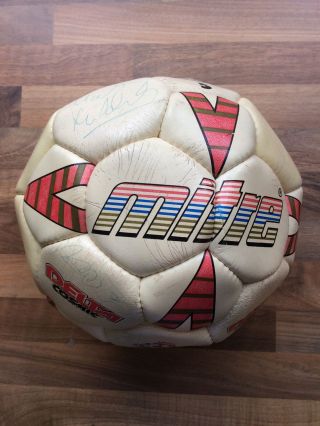 Vintage Signed Mitre Leather Football Wigan Athletic Squad 1989/90 Season.  (aw)