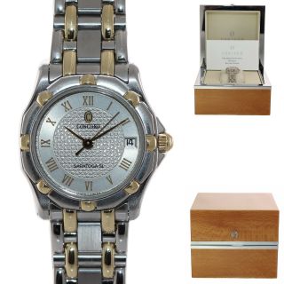Ladies Concord Saratoga Sl Steel Gold Two Tone Date Quartz 24mm Watch 15.  36.  275