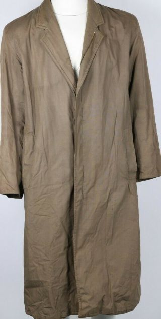 Vintage Giorgio Armani Mens Overcoat Beige Zip Up Collared Workwear Smart Coat
