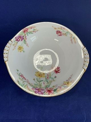 Vintage Kent China Springfield Round Serving Bowl Floral Gold Trim Japan
