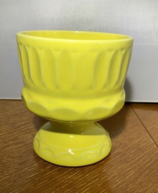 Vintage Mccoy Floraline Pottery Pedestal Planter 574 Yellow Mid Century