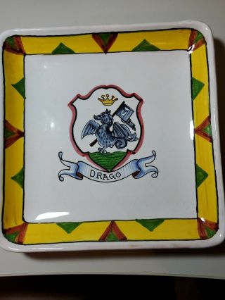 Palio Di Siena Contrade Salad Plate - Drago - Italian Ceramics