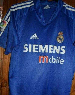 Adidas Vintage Real Madrid 3rd Shirt 2004 - 2005 Size On Tag Worn Uk Small 38 "
