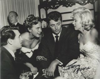 Terry Moore Autographed 8x10 Photo With Marilyn Monroe,  Rock Hudson & Mitchem