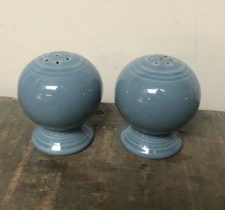 Fiestaware Salt And Pepper Shakers Light Blue Ball Shakers