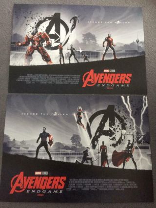 Real Marvel Avengers Endgame Odeon Posters Set - Captain America Hulk Thor,