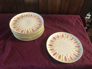 Set Of 10 Red Wing Pepe Usa 10 1/4  Dinner Plates -