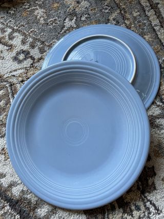 2 Fiestaware Dinner Plates 10 1/2” - Fiesta Homer Laughlin Hlc Usa - Light Blue