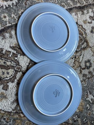 2 Fiestaware Dinner Plates 10 1/2” - Fiesta Homer Laughlin HLC USA - Light Blue 3