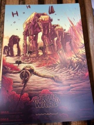 Star Wars The Last Jedi Imax Uk Promo Poster 1 - Exclusive One Week Run