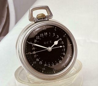 1941 Hamilton 4992b 22 Jewels 24hrs G.  C.  T World War 2 U.  S.  Govt Pocket Watch Runs