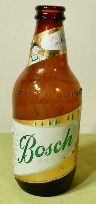 Vintage Rare Bosch Beer Bottle Semi Long Neck Beer Bottle Bosch Beer Sign Mich