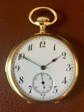Rare And Lovely Meylan 18k Gold Minute Repeater Pocket Watch 47mm -