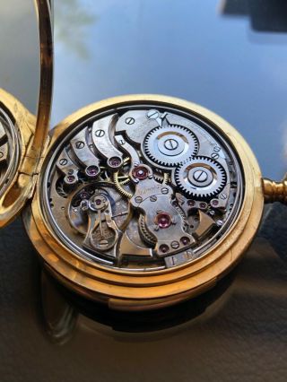 Rare and lovely Meylan 18K gold minute repeater pocket watch 47mm - 5