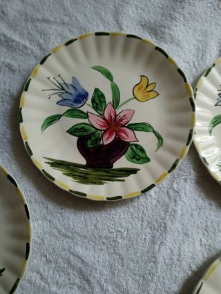 Blue Ridge Flower Bowl Plate Set Of 3 8 1/2 Inch Vintage Dinnerware