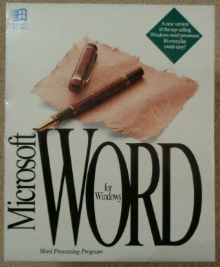 Microsoft Word Complete Package 2.  0 1991 Windows Retro Vintage