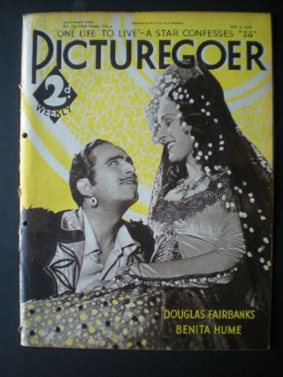 Picturegoer (1934) Uk Mag Douglas Fairbanks,  Will Hay,  Myrna Loy,  Etc