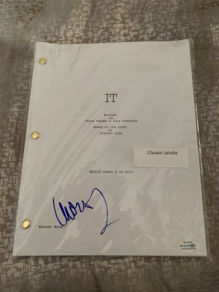 " It " Reprint Movie Script.  Chosen Jacobs Autograph Stephen King