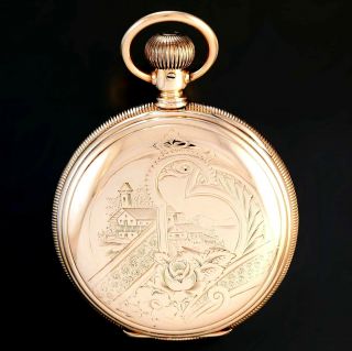 14k Yellow Gold Hunter Case Elgin Pocket Watch Ca1903 | 18 Size,  15 Jewel