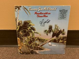 Country Joe Mcdonald Signed Paradise With An Ocean View Record Album Lp Nm W/coa
