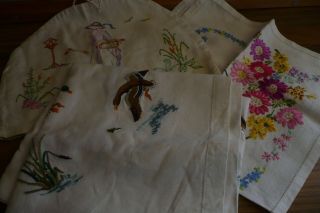 Vintage Embroidered Crinoline Lady Tea Cost/flower Table Mat/duck Table Cloth