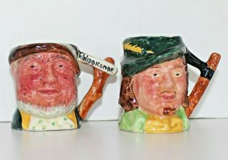 Two Vintage Lancaster Sandland Character Mugs - Robin Hood And Uncle Tom Cobley