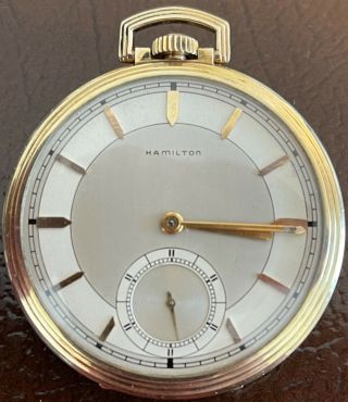 Hamilton Pocket Watch With 14k Gold Filled Case 10s