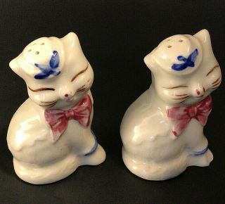 Shawnee Pottery Salt & Pepper Shakers Puss N Boots Cats Vintage 1940 