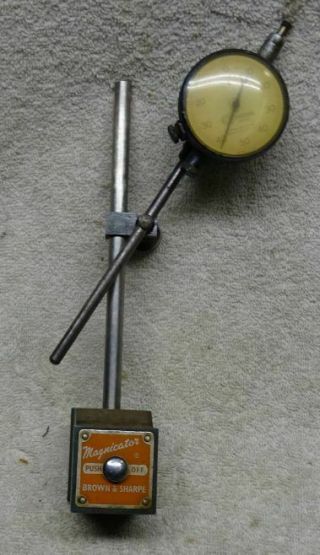 Vintage - Brown & Sharpe - Magnetic Base W Standard Dial Indicator -