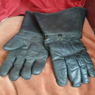 British Leather Vintage Motorbike/ Flying Gloves/gauntlets,  Fur Lined