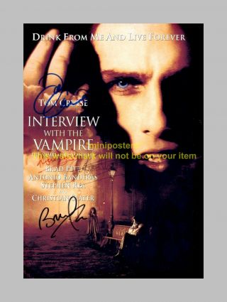 Interview With A Vampire Cast X4 Pp Signed Poster 12x8