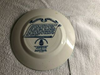 Vintage Old English Staffordshire Blue Souvenir Plate - Starved Rock State Park,  IL 2