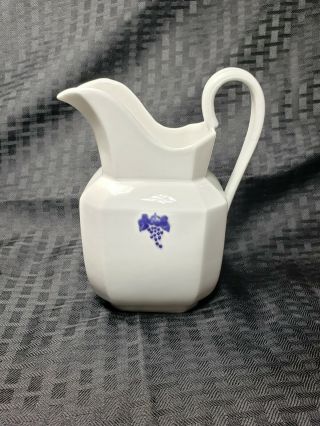 Vintage Limoges Pitcher Vase Marked M R Martial Redon Grapes Vtg White 6 1/2 "