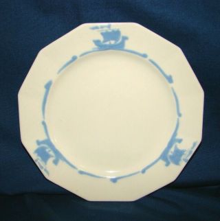 Rookwood Pottery M7 Blue Ships 6 1/2 " Plate