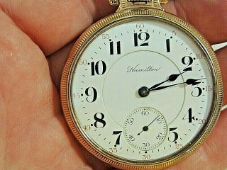 Vintage Hamilton 992 Pocket Watch 16s 21j In 10k Gold Fill Fahys Montauk Case Rr