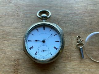 Waltham Wm.  Ellery 18s 11 Jewel Key Wind Key Set Pocket Watch,  1865